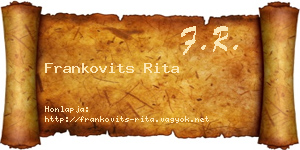 Frankovits Rita névjegykártya