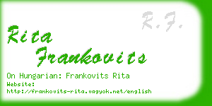 rita frankovits business card